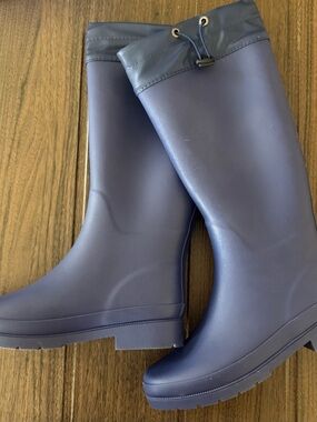 Dream Pairs Navy Tall Waterproof Rain Boots with Top Toggle